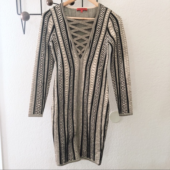 SOLD Lurex Cross Neck Bandage Dress - Picture 2 of 4